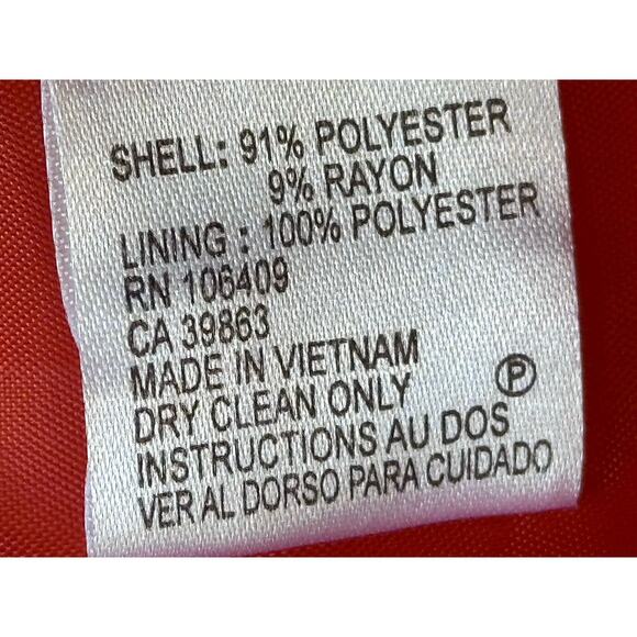 Tahari ASL Double Breasted Blazer w/ Belted Cuffs & Gold Buttons Orange Red SZ.4 - Picture 6 of 16